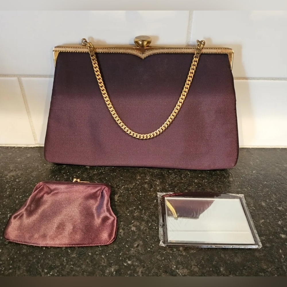 Vintage Coblentz Brown Gold Framed Convert Clutch